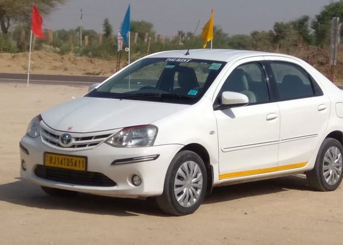 Toyota Etios car on the road in India